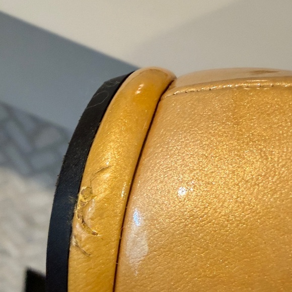 PRADA patent leather peep toe Bakelite ballet flats rare butter yellow color 36 - Picture 12 of 16